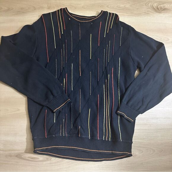 Norm Thompson Vintage Black‎ 100% Cotton Sweater Medium - Picture 2 of 6